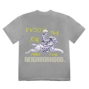 Travis Scott Cactus Jack x Neighborhood Carousel T Shirt Grey SS21 Deadstock XL